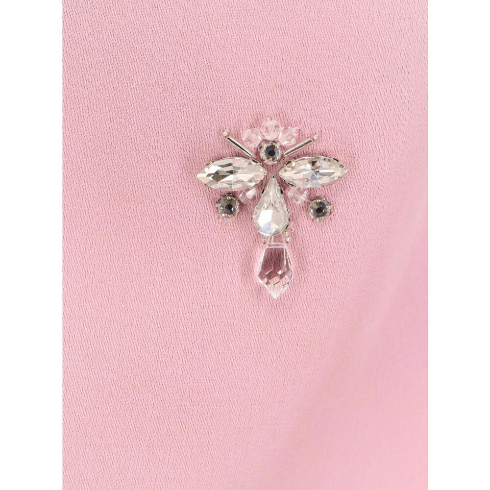 NWT $1098 Elise Blush Pink Satin Crystal Beaded Dress Gown Cocktail XS Rare - Picture 7 of 16